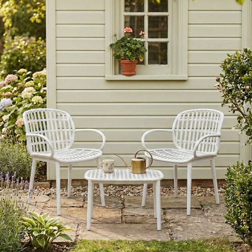 Set salotto da esterno Kupang, Bianco