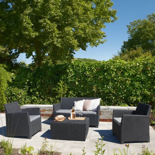 Set salotto da esterno Langley, 135x72 h76 cm, Antracite