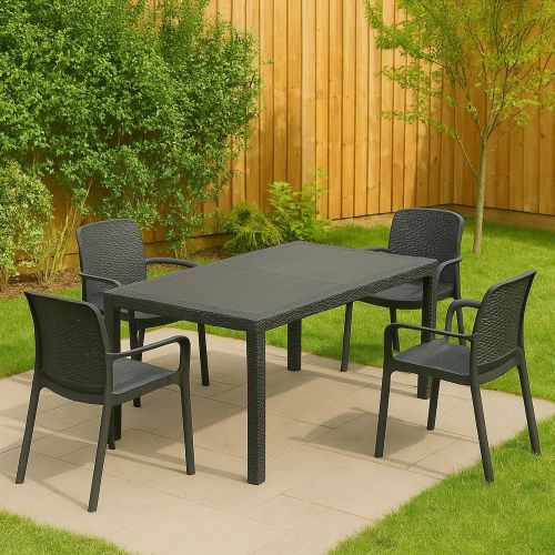 Set salotto da esterno Lograto, Made in Italy, Antracite