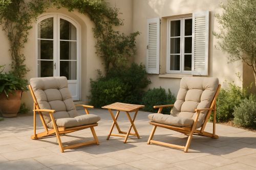 Set salotto da esterno Lyncis, Salottino outdoor, Set da balcone o giardino, Composizione soggiorno per esterni, Marrone