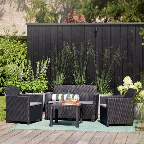 Set salotto da esterno Nepean, 113x65 h74 cm, Antracite