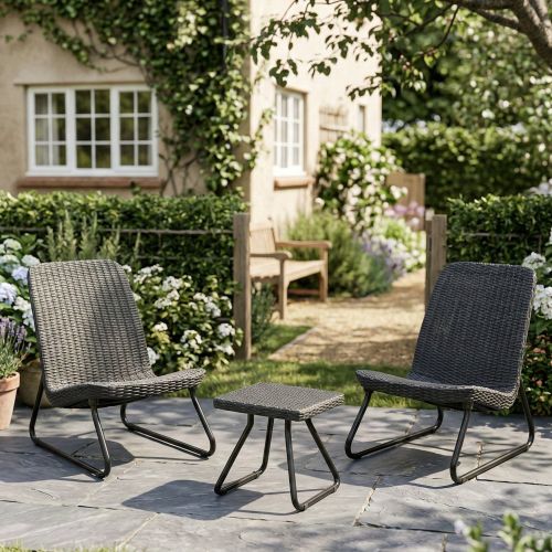 Set salotto esterno 2 posti e 1 tavolo antracite - Canmore