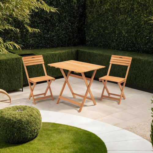 Set Tavolo e Sedie Marrone 2 Posti Dimensione Tavolo 80x60h72 cm, Dimensione Seduta 40x30h81 cm - Nazzano