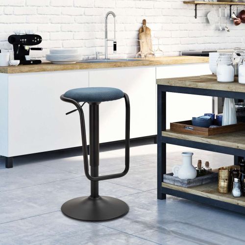 Sgabello blu Nero Regolabile Imbottito 41x41x61h cm, Altezza Seduta Massima 83 cm - Jardin