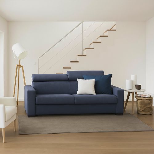 Sofà con braccioli blu 200x95x85h cm - Schiavo