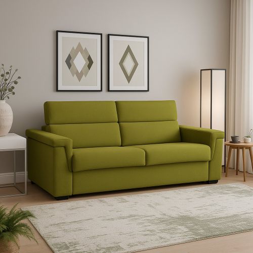 Sofà elegante verde 225x95x100h cm - Cantu