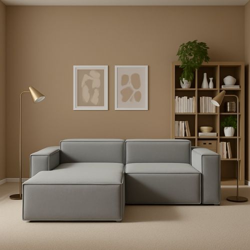 Sofa 2 posti grigio 220x170x70h cm - Alhoa