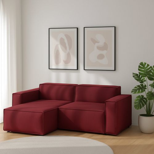 Sofa con braccioli rosso 220x170x70h cm - Alhoa