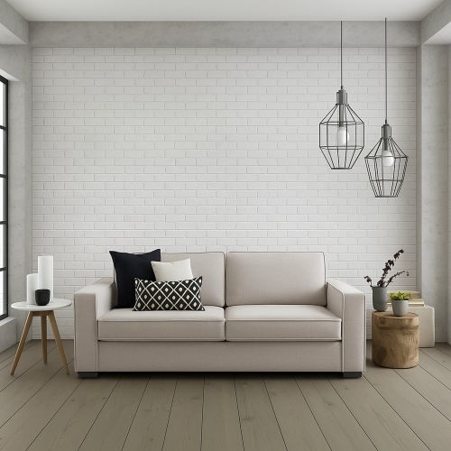 Sofa con braccioli tortora 220x95x90h cm - Diopside