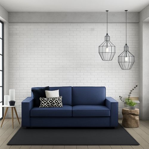 Sofa con penisola blu 200x95x90h cm - Abernathy