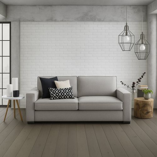 Sofa design grigio 200x95x90h cm - Abernathy