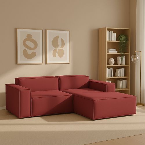 Sofa sfoderabile rosso 220x170x70h cm - Amuleto