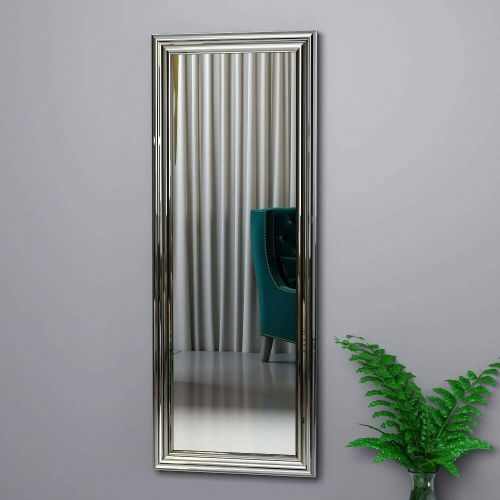 Specchio Adrastea, Specchiera, Articolo d'arredo a muro, Specchio con cornice, 40x3h105 cm, Argento