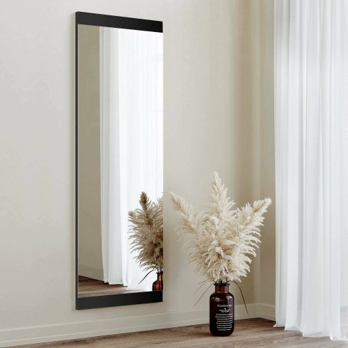 Specchio Alnasl, Specchiera, Articolo d'arredo a muro, Decorazione con specchio, 120x2 h40 cm, Nero
