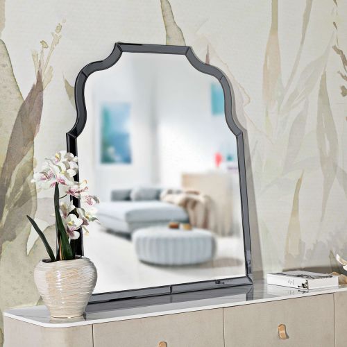 Specchio Argento Trasparente Cornice Sagomata Forma Rettangolare 85x100h cm, Tipologia a Parete - Dabaka