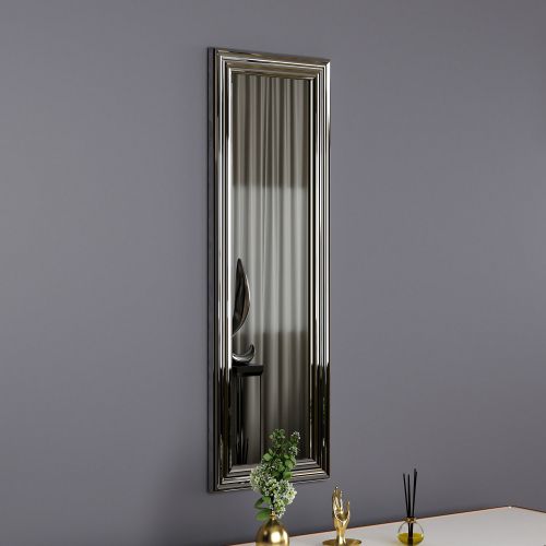 Specchio Argento Trasparente Forma Rettangolare Tipologia a Parete 30x90h cm, Colore Struttura Trasparente - Croviana