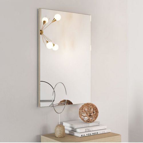 Specchio Beige kit Fissaggio a Muro Incluso Forma Rettangolare 51x76.5h cm - Pinerolo