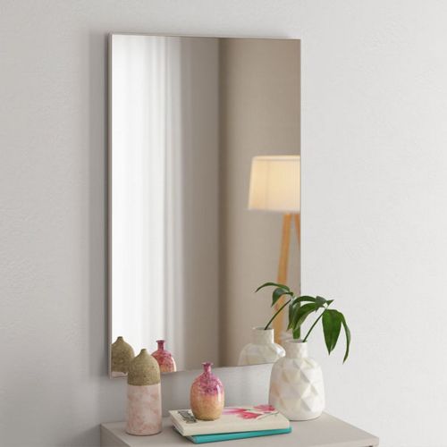 Specchio Beige kit Fissaggio a Muro Incluso Forma Rettangolare 51x83h cm - Cogne