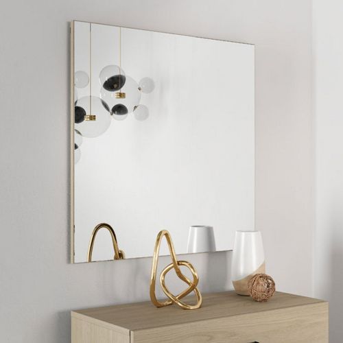 Specchio Beige kit Fissaggio a Muro Incluso Forma Rettangolare 76.5x76.5h cm - Rizzardi