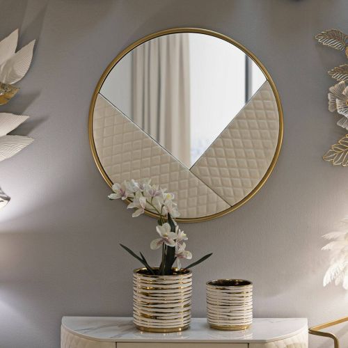 Specchio bianco e oro 80x80h cm - Bozzole