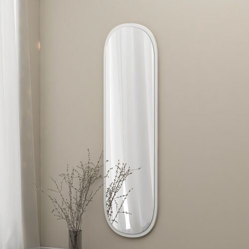 Specchio Bianco Trasparente Forma Ovale Tipologia a Parete 40x120h cm, Colore Struttura Trasparente - Fiesse