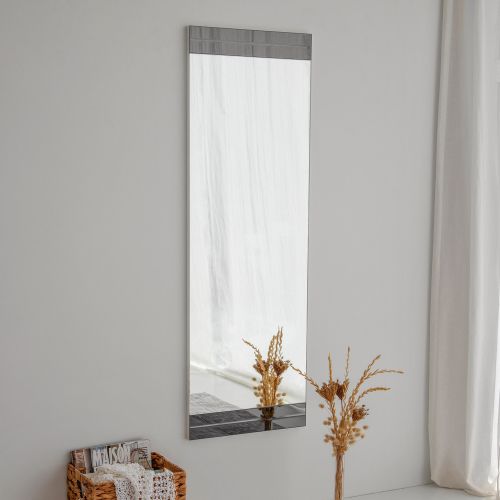 Specchio Bianco Trasparente Forma Rettangolare Tipologia a Parete 40x120h cm, Colore Struttura Trasparente - Siliqua