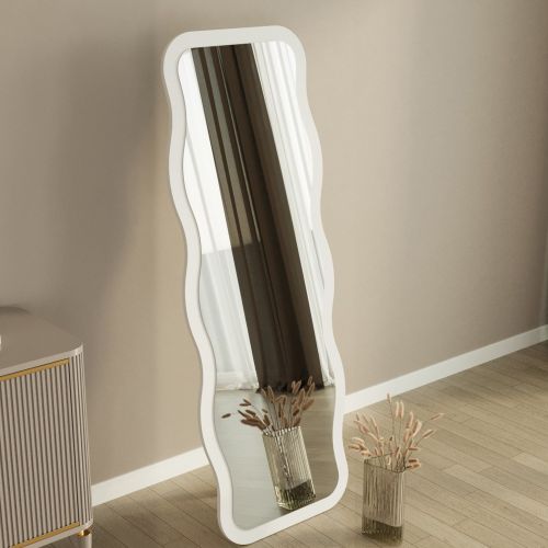 Specchio Bianco Trasparente Forma Rettangolare Tipologia a Terra 50x160h cm, Colore Struttura Trasparente - Bissone