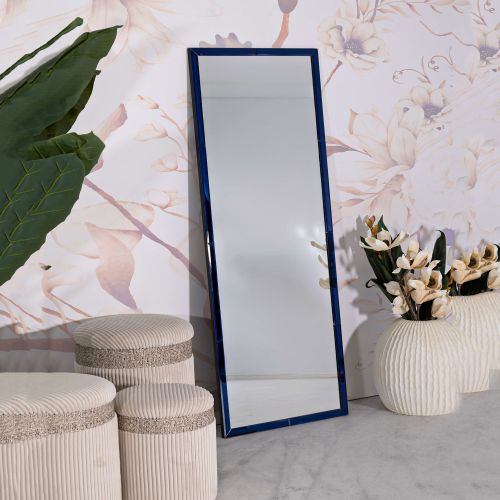 Specchio blu Trasparente Forma Rettangolare Tipologia a Parete 55x150h cm, Colore Struttura Trasparente - Sibiu