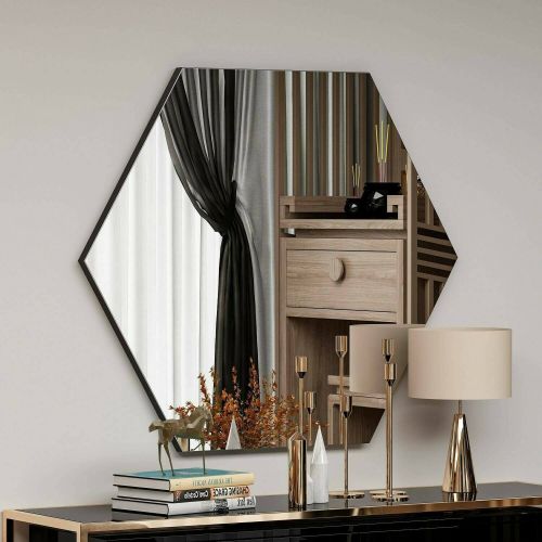 Specchio esagonale nero 70x60h cm - Kongrey