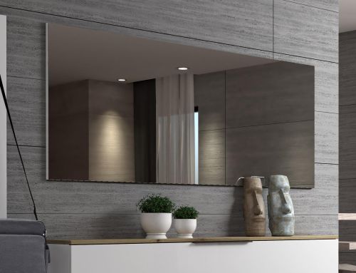Specchio Giyani, Specchiera, Articolo d'arredo a muro, Decorazione con specchio, Made in Italy, 160x2h65 cm, Bianco lucido