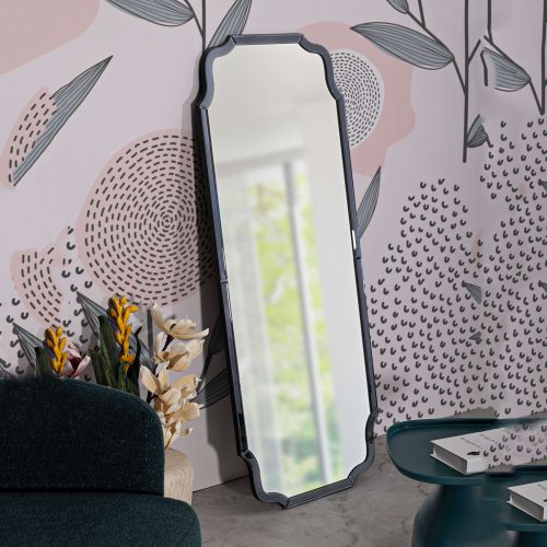 Specchio Grigio Trasparente Cornice Sagomata Forma Rettangolare 60x150h cm, Tipologia a Parete - Dadahani