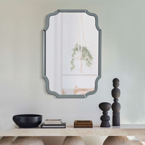 Specchio Grigio Trasparente Cornice Sagomata Forma Rettangolare 60x90h cm, Tipologia a Parete - Jajce
