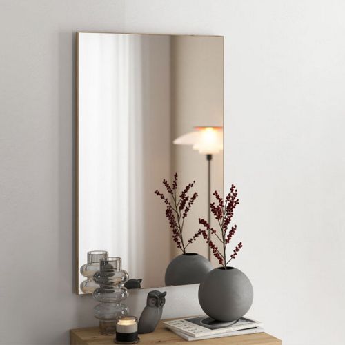 Specchio Marrone kit Fissaggio a Muro Incluso Forma Rettangolare 51x83h cm - Merate