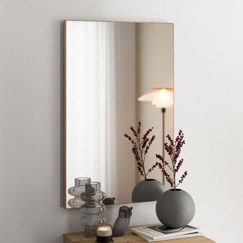 Specchio Marrone kit Fissaggio a Muro Incluso Forma Rettangolare 57x80h - Casasco