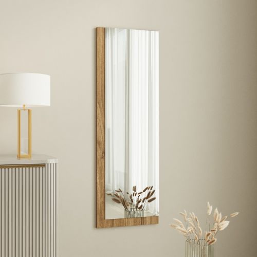 Specchio Marrone Noce Trasparente Forma Rettangolare Tipologia a Parete 40x120h cm, Colore Struttura Trasparente - Solbiate