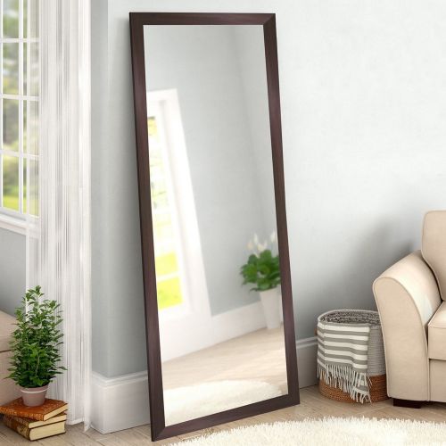 Specchio Marrone Noce Trasparente Forma Rettangolare Tipologia a Terra 40x105h cm, Colore Struttura Trasparente - Carimate