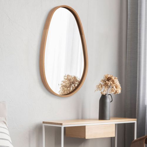 Specchio Marrone Rovere Trasparente Forma Ovale Tipologia a Parete 45x70h cm, Colore Struttura Trasparente - Carcina