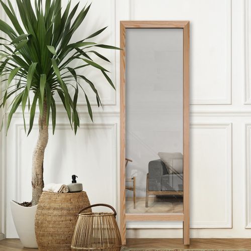 Specchio Marrone Rovere Trasparente Forma Rettangolare Tipologia a Terra 45x145h cm, Colore Struttura Trasparente - Crea