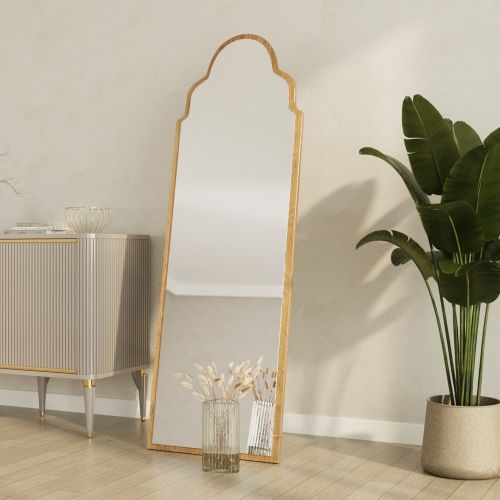 Specchio Marrone Rovere Trasparente Forma Rettangolare Tipologia a Terra 50x160h cm, Colore Struttura Trasparente - Vitta