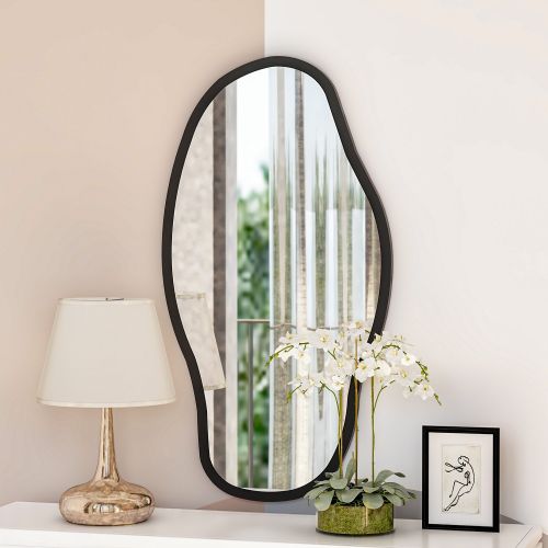 Specchio Nero Trasparente Forma Ovale Tipologia a Parete 45x85h cm, Colore Struttura Trasparente - Canepina