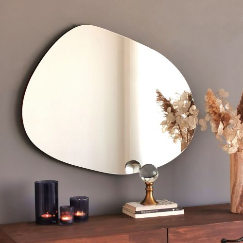 Specchio Nero Trasparente Forma Ovale Tipologia a Parete 55x75h cm, Colore Struttura Trasparente - Renate
