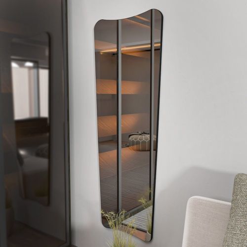 Specchio Nero Trasparente Forma Rettangolare Tipologia a Parete 55x150h cm, Colore Struttura Trasparente - Cerano
