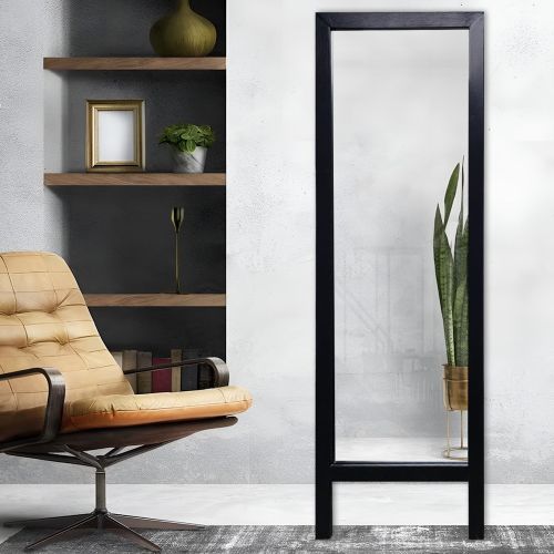 Specchio Nero Trasparente Forma Rettangolare Tipologia a Terra 45x145h cm, Colore Struttura Trasparente - Crea