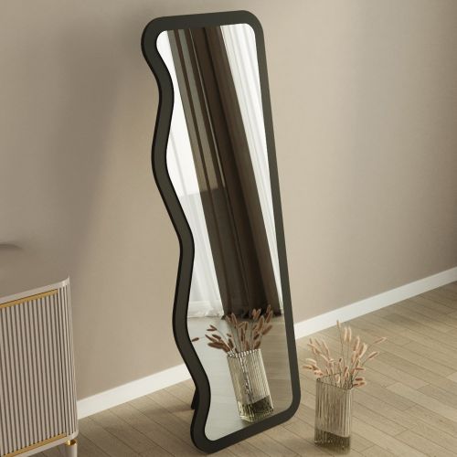 Specchio Nero Trasparente Forma Rettangolare Tipologia a Terra 50x160h cm, Colore Struttura Trasparente - Bissonen
