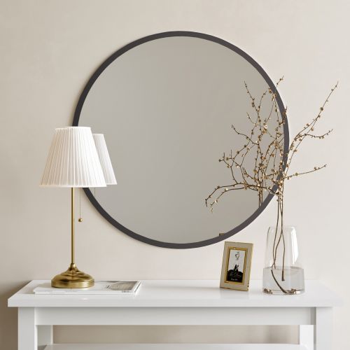 Specchio Nero Trasparente Forma Rotondo Tipologia a Parete 60x60h cm, Colore Struttura Trasparente - Drizzona