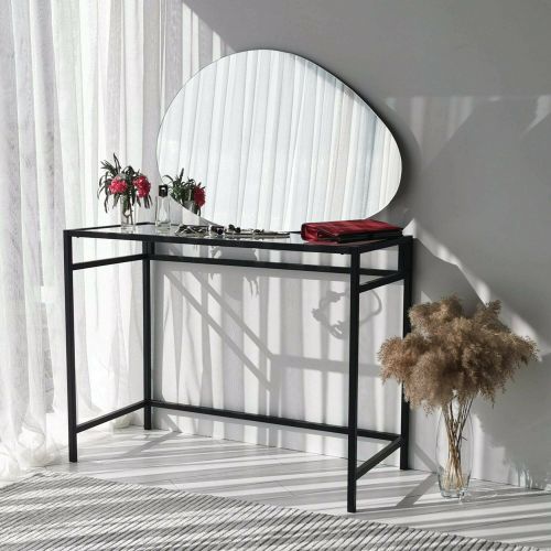 Specchio Nix, Specchiera, Articolo d'arredo a muro, Decorazione con specchio, 90x1 h60 cm, Bianco
