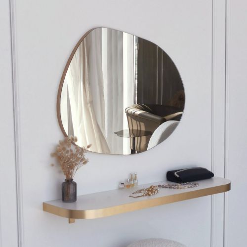 Specchio oro Trasparente Forma Ovale Tipologia a Parete 55x75h cm, Colore Struttura Trasparente - Dorno