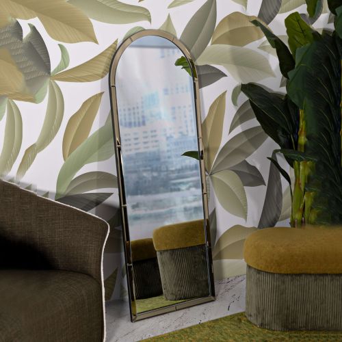 Specchio oro Trasparente Forma Rettangolare Tipologia a Parete 55x150h cm, Colore Struttura Trasparente - Nida