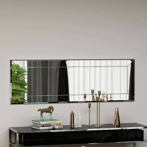 Specchio Pyxis, Specchiera, Articolo d'arredo a muro, Specchio con cornice, 40x2h120 cm, Bianco
