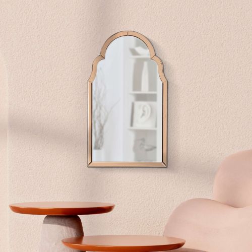 Specchio Rosa Trasparente Cornice Sagomata Forma Rettangolare 47x80h cm, Tipologia a Parete - Mostarr